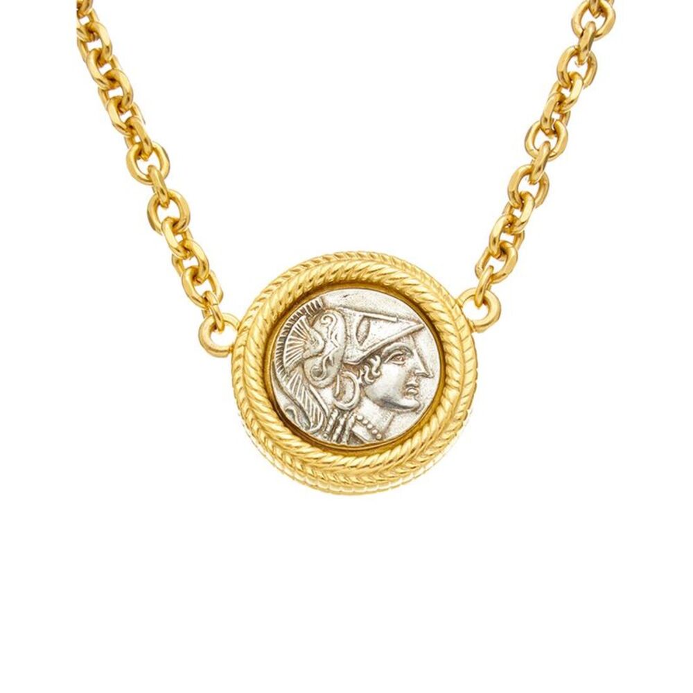 Ben-Amun Gold and Silver Coin Medallion Necklace